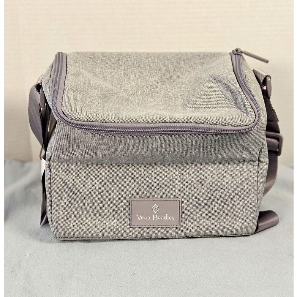 NWT Vera Bradley Lighten Up Stay Cooler Lunch Bag Medium Heather Gray